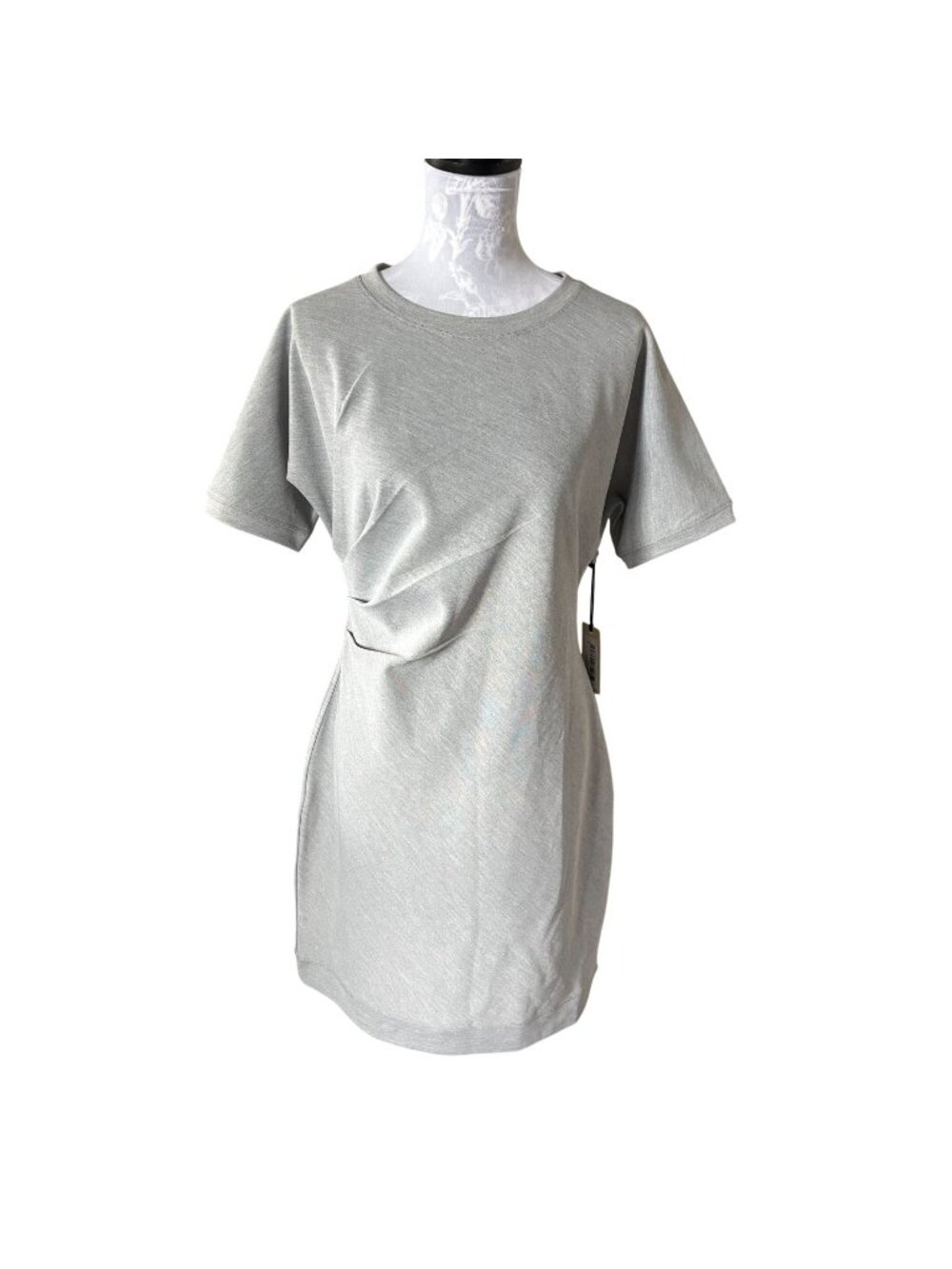 Brochu Walker Elva Dress Womens Pearl Grey NWT Short Sleeve Medium